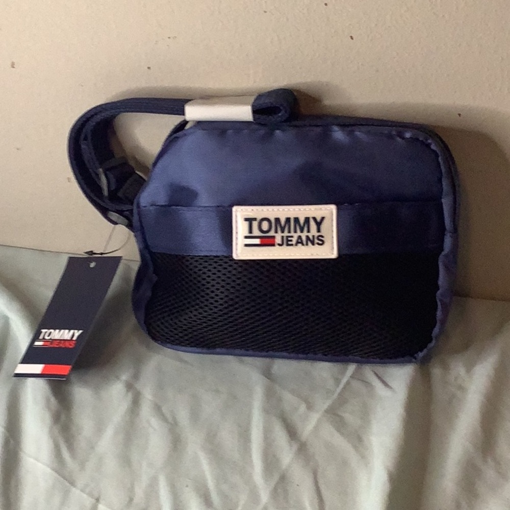 Tommy Hilfiger Blue and Black Belt Bag